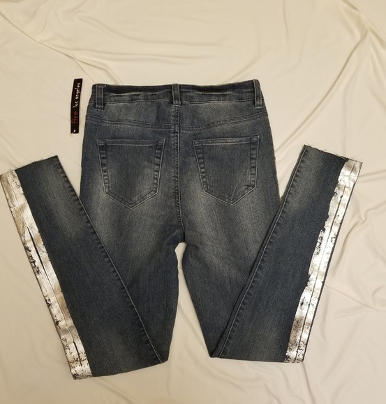 Fire Los Angeles Paint Stripe Skinny Jeans Size 0 - Picture 3 of 5